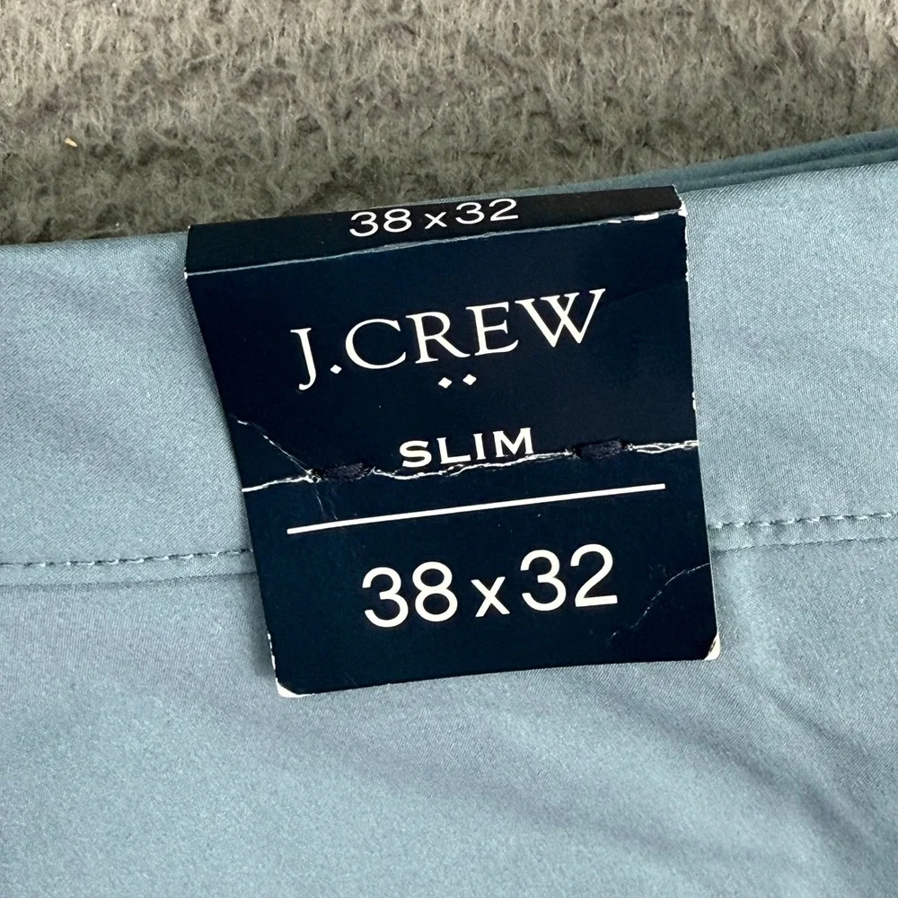 J.Crew Tech Pant Mens 38x32 Blue Grey Slim Fit AA712 Stretch Performance